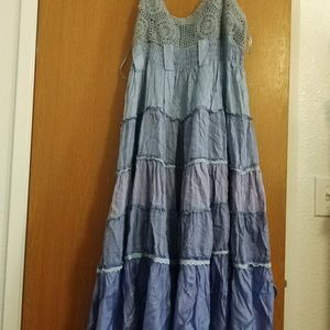 Periwinkle gradient crochet bust dress